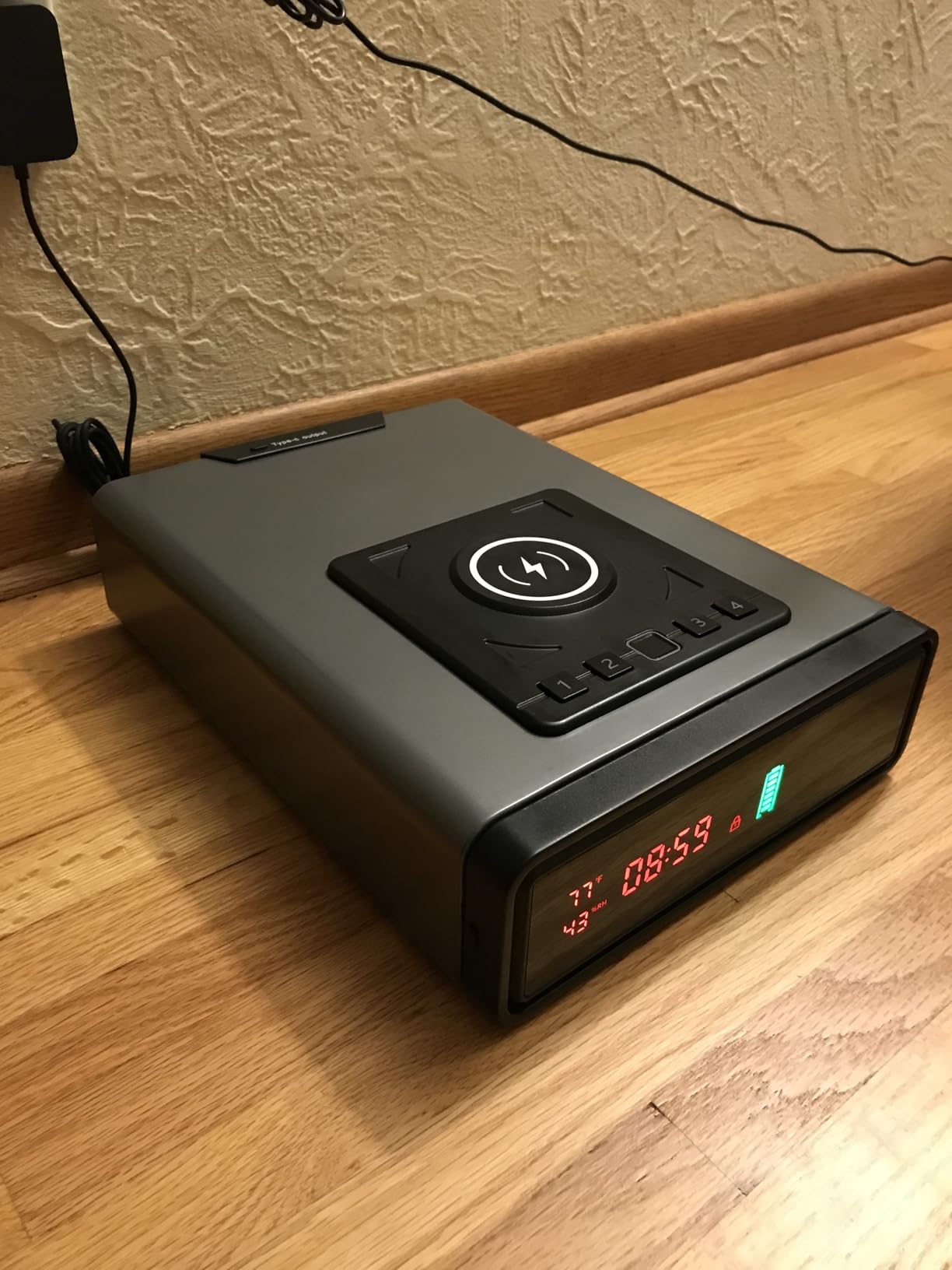 XDeer Biometric Gun Safe for Handgun with Wireless Charging, Quick Access Fingerprint Gun Safes, Bedside Pistol Case, 7/24 Digital Alarm Clock Small safe 1PCS customer photo 2