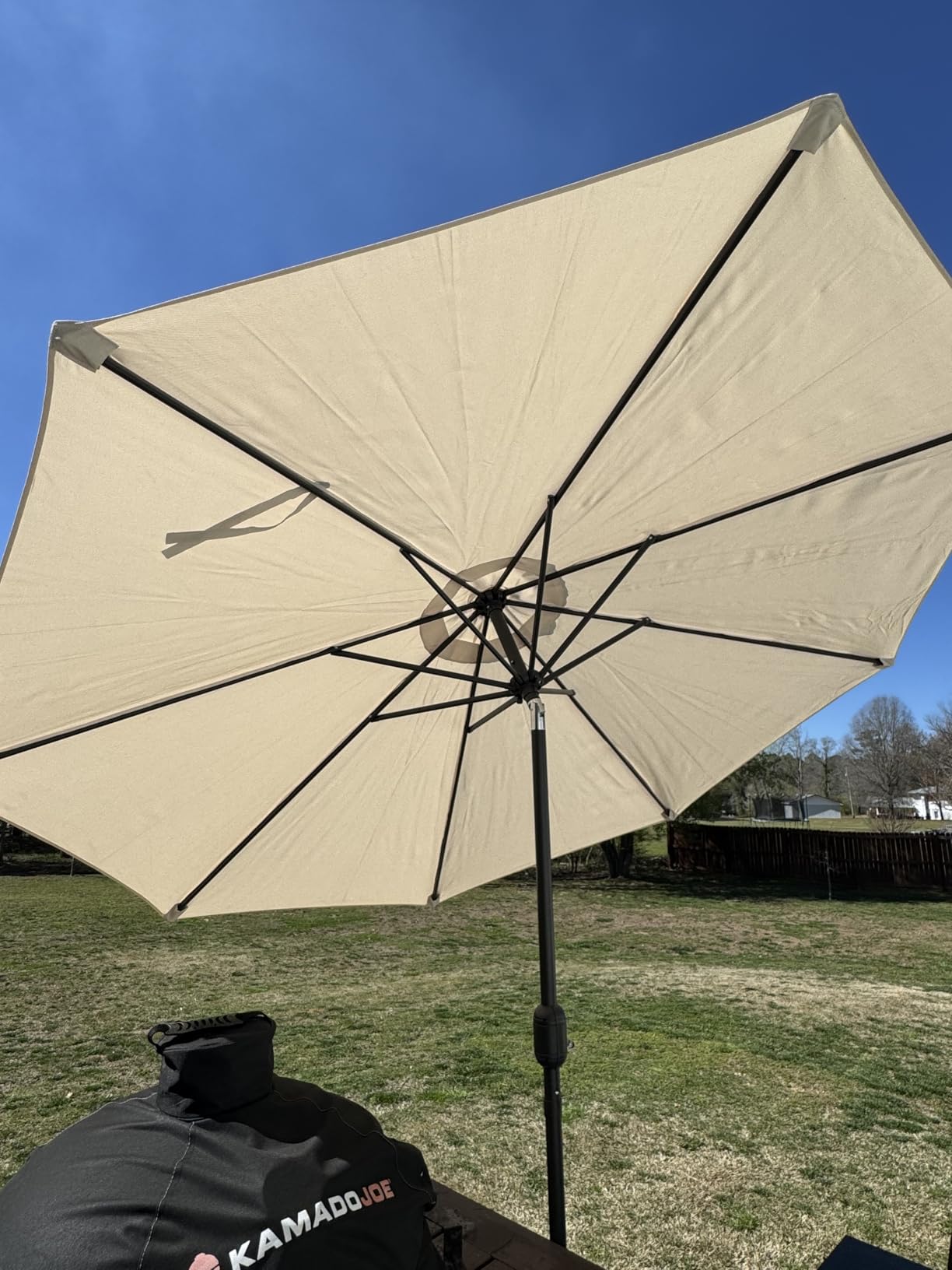 9x9 FT Cantilever Offset Patio Umbrella with Lights & Base customer photo 2