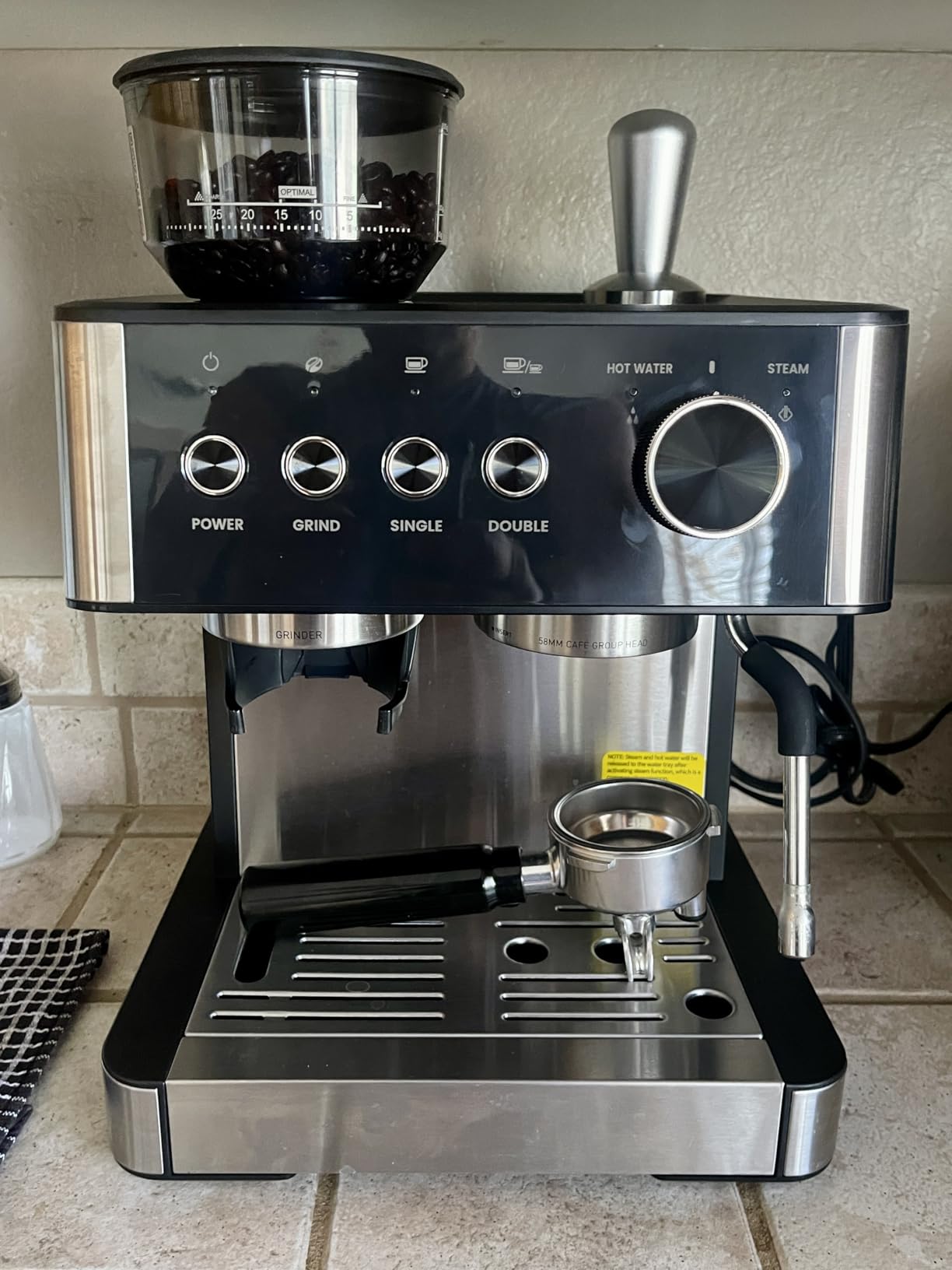 Electactic 15 Bar Espresso Machine with Grinder & Milk Frother, 58mm Expresso Coffee machines, Stainless Steel Coffee Maker for Cappuccino and Latte, Perfect for Home and Café Use-Dual Boiler customer photo 2