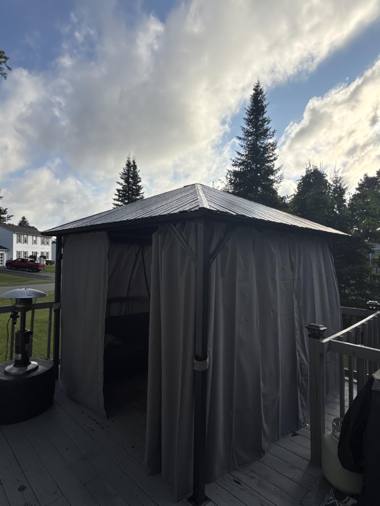 UDPATIO 10'x12' Hardtop Gazebo, Metal Galvanized Steel Double Roof, Grey customer photo 2