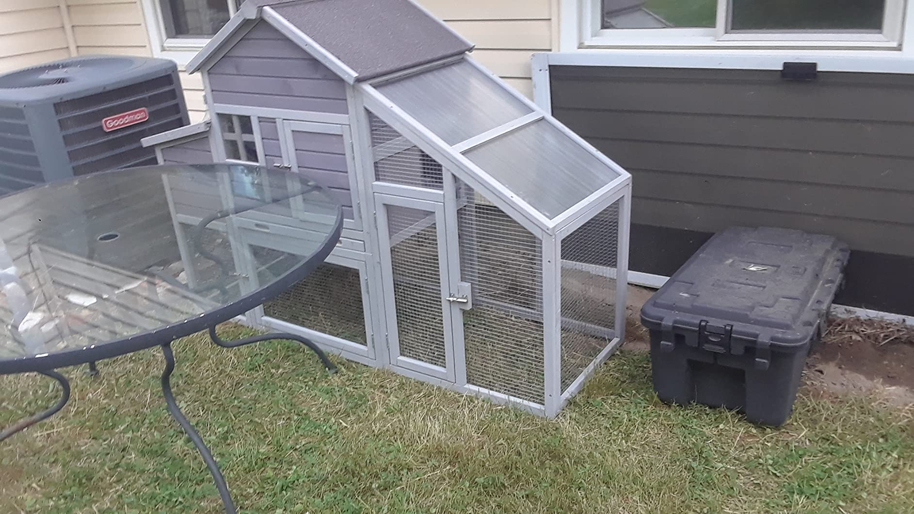 Large Chicken Coop for 6-8 Chickens, Mobile Chicken Tractor with Wheels and Sturdy Metal Frame, Nesting Box and Pull-Out Tray, Weatherproof Hen House for Backyard Farm Garden, Easy to Clean & Assemble customer photo 2