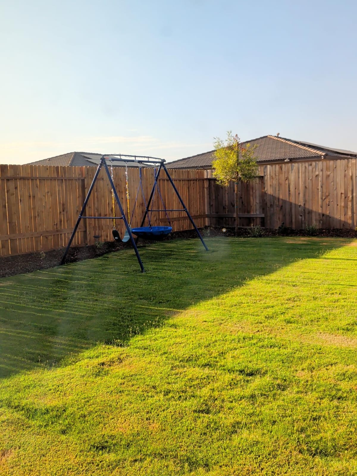 2-in-1 Swing Set with Double-Bar Steel Frame for Kids Garden Patio Outdoor customer photo 2