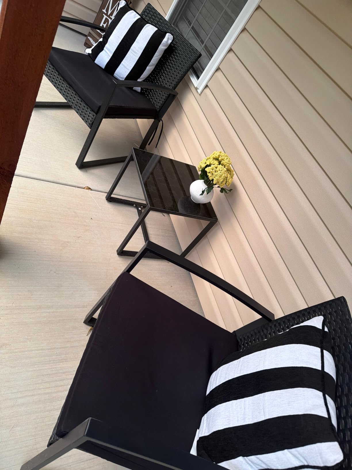 Murago Outdoor 3-Piece Wicker Bistro Set, Patio Conversation Set customer photo 1