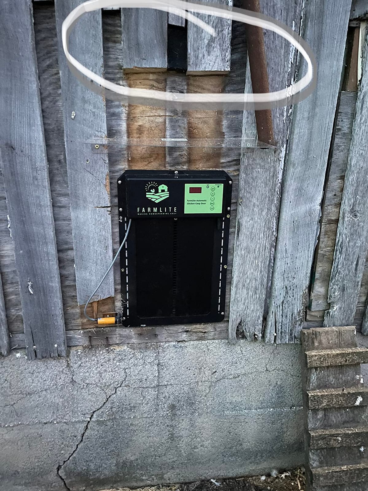 FarmLite Automatic Chicken Coop Door Opener | Non-Battery Powered Automatic Chicken Door | Automatic Coop Door with Timer and Light Sensor | USA Brand customer photo 1