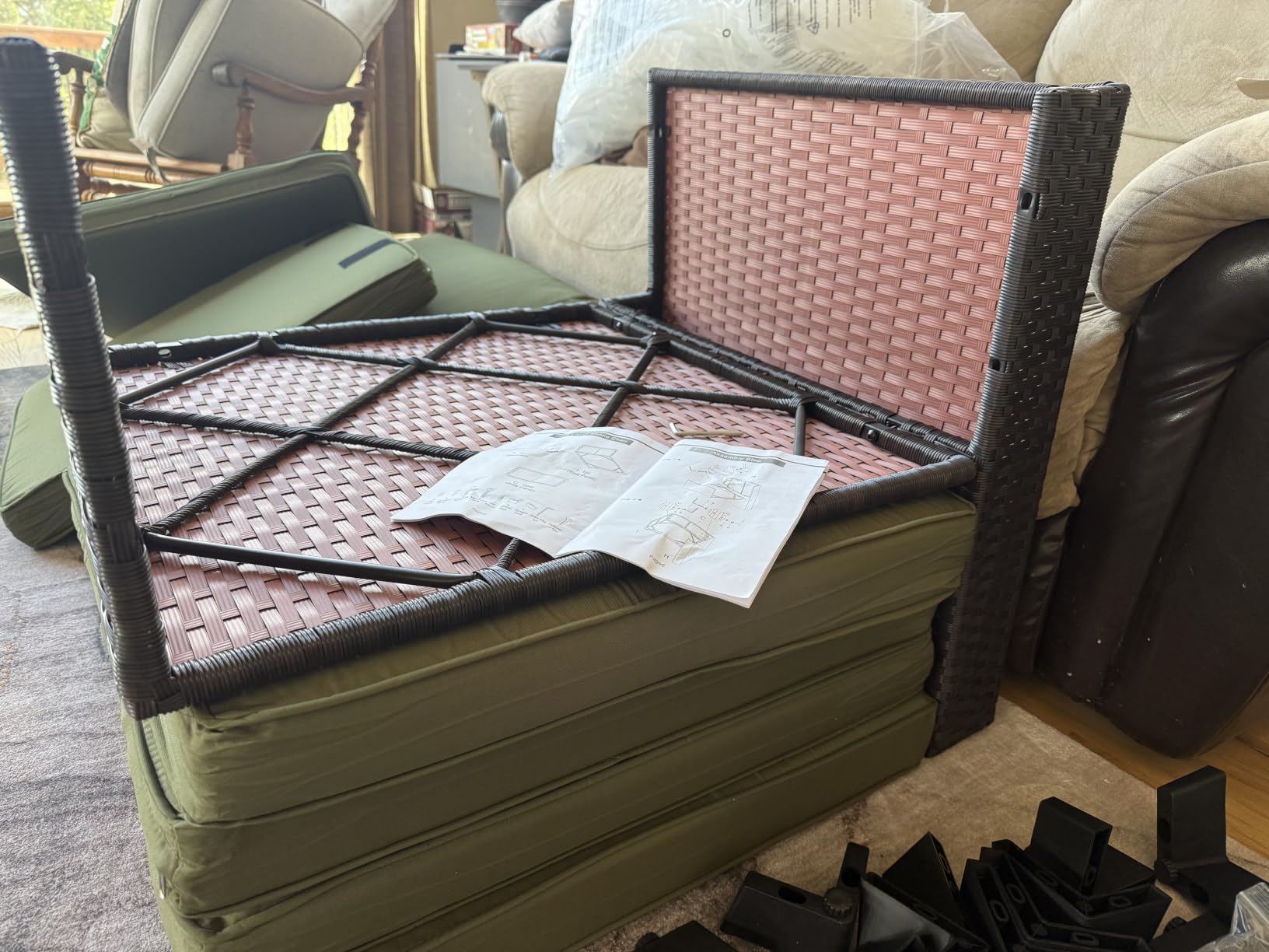 LEVELEVE 7 Pieces Outdoor Patio Furniture Sets,Rattan Conversation Sectional Set,Manual Weaving Wicker Patio Sofa with Tea Table customer photo 1
