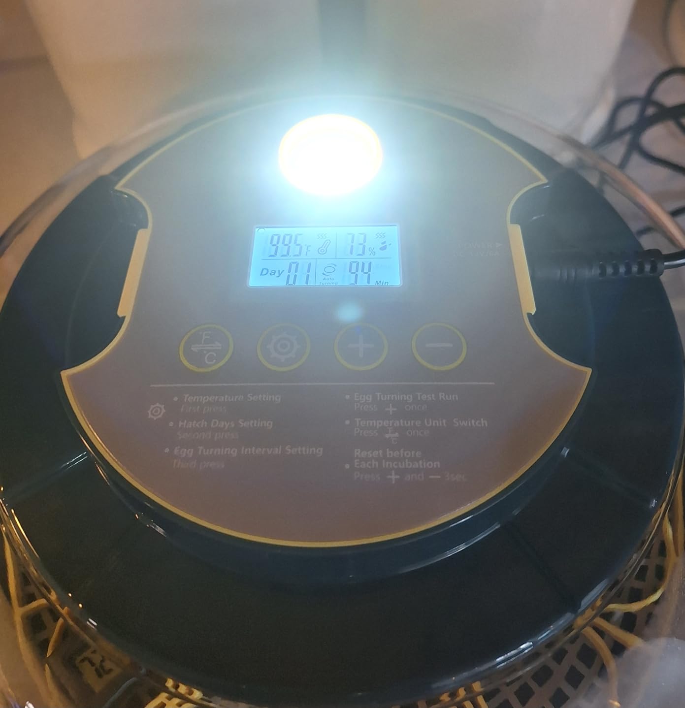 Incubators for Hatching Eggs, 56 Eggs Incubator with Egg Candler, Auto Egg Turner, Temp & Humidity Control, Hatch Day,360° Viewing for Chicken,Duck,Quail Eggs,Ideal for Farm,School and Lab,Blue&Yellow customer photo 1