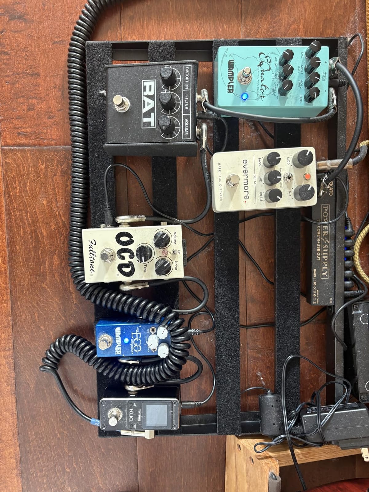 LEKATO Guitar Pedal Board, Pedal Board with Built-in Power Supply, 15.5x5.1x1.6