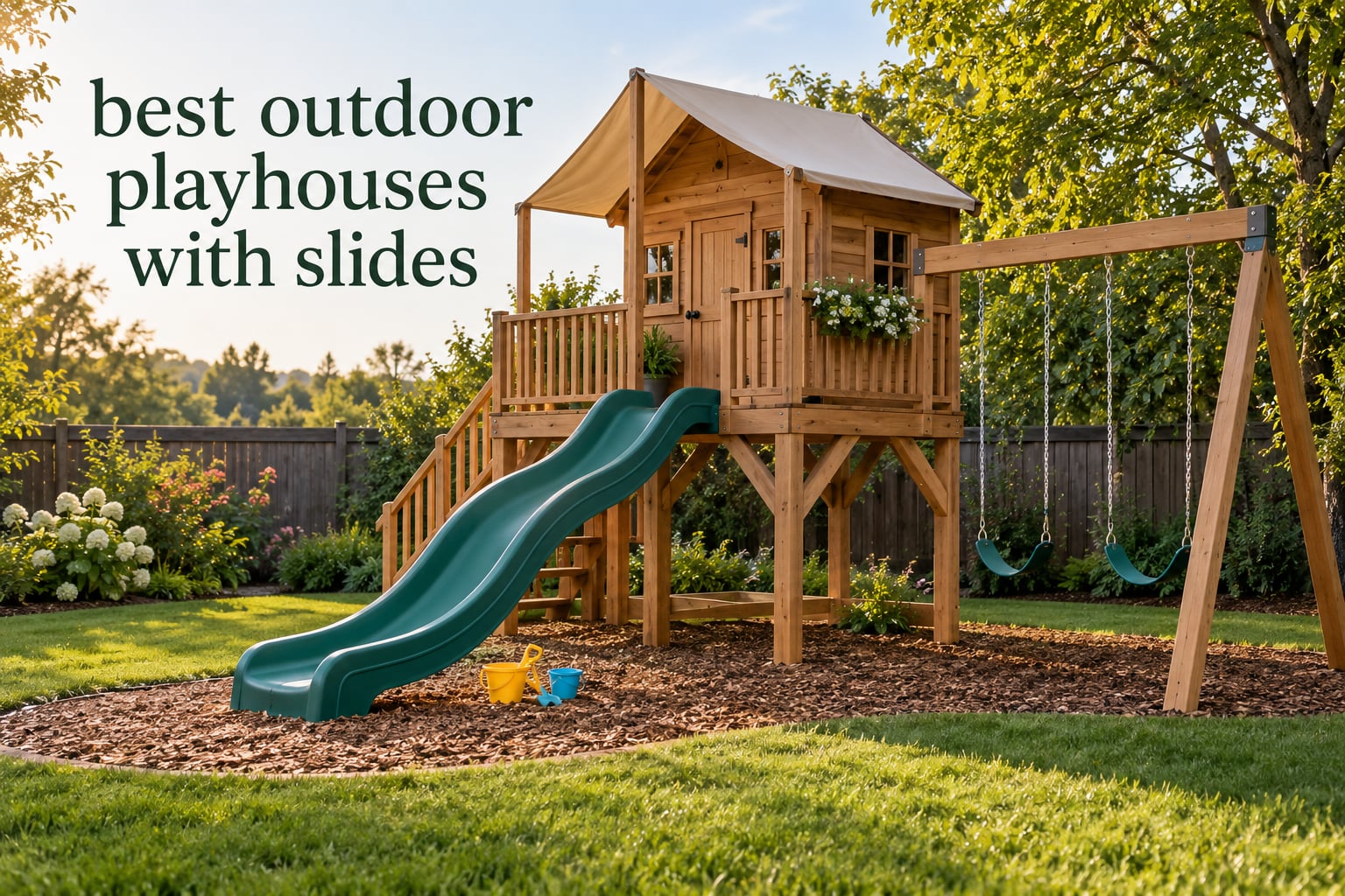 best outdoor playhouses with slides