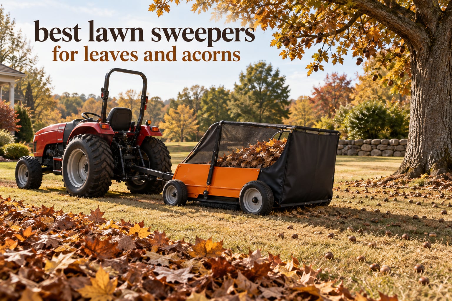 best lawn sweepers for leaves and acorns